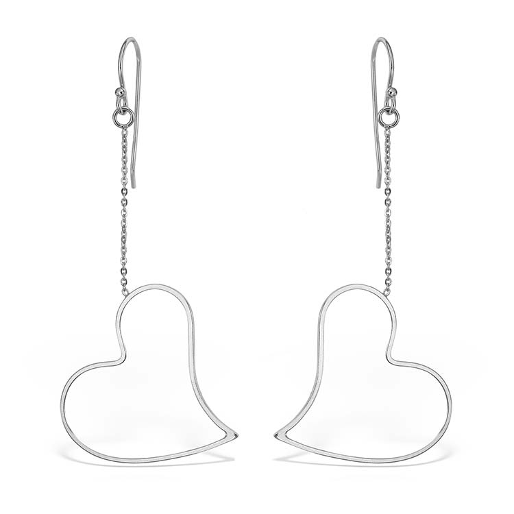 Longing Heart Silver Earrings