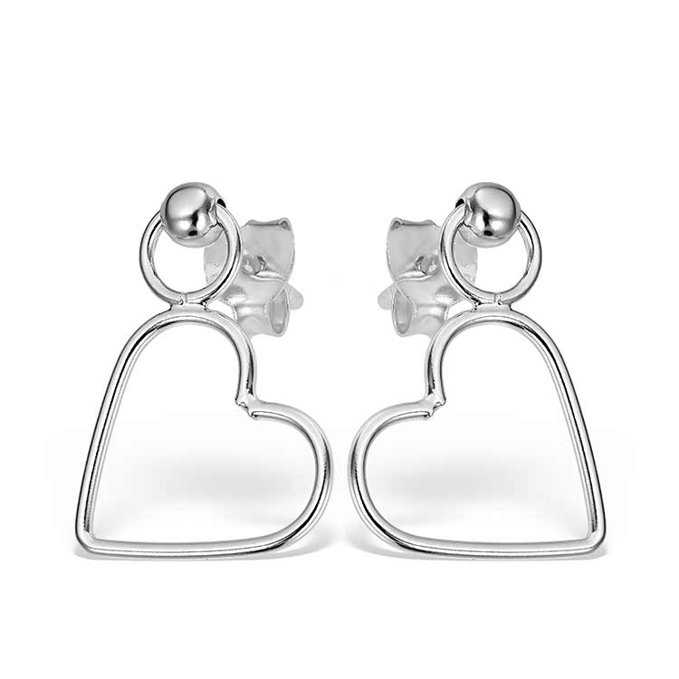 Silver Mini Heart Earrings