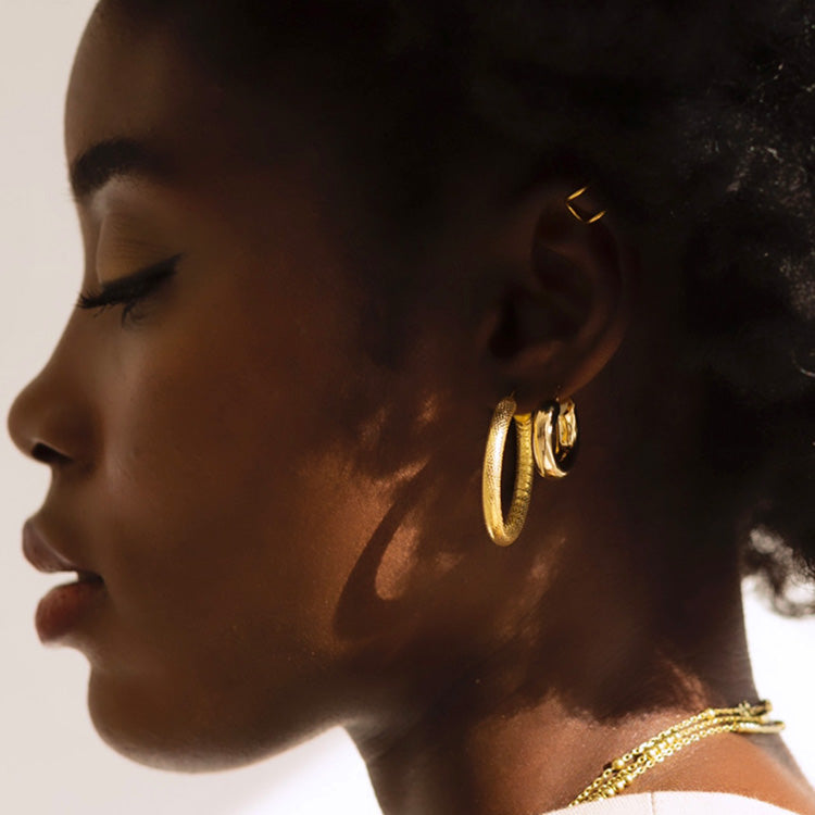 Hoops of Milos M earrings in Gold-plated Silver