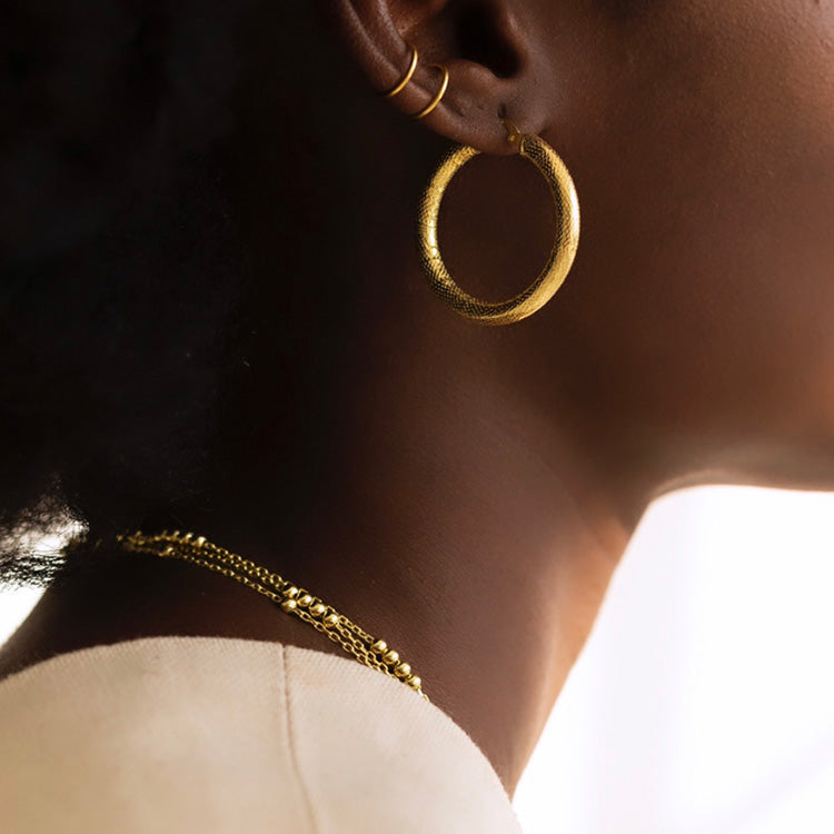 Hoops of Milos M earrings in Gold-plated Silver