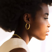 Cercei Hoops of Milos M din Argint Aurit