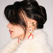 Imperial Reaction Earrings, Gold-Plated Silver