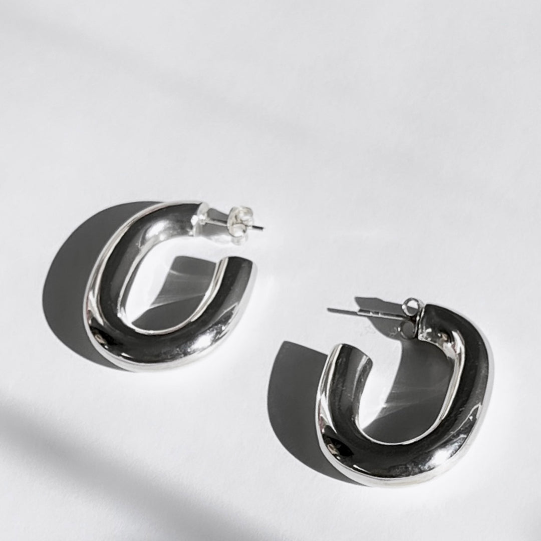 Loop Hoops Earrings, Silver