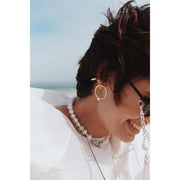 On Pearl Earrings in Gilded Silver