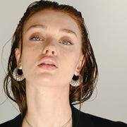 Padded Hoops Earrings, Silver