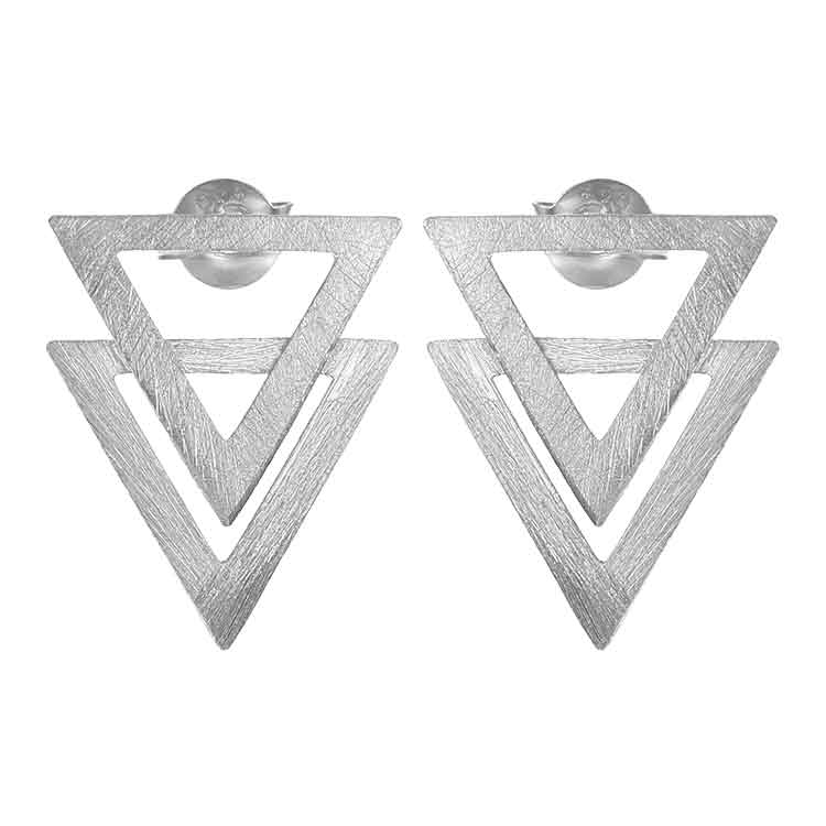 Silver Pyramid Earrings