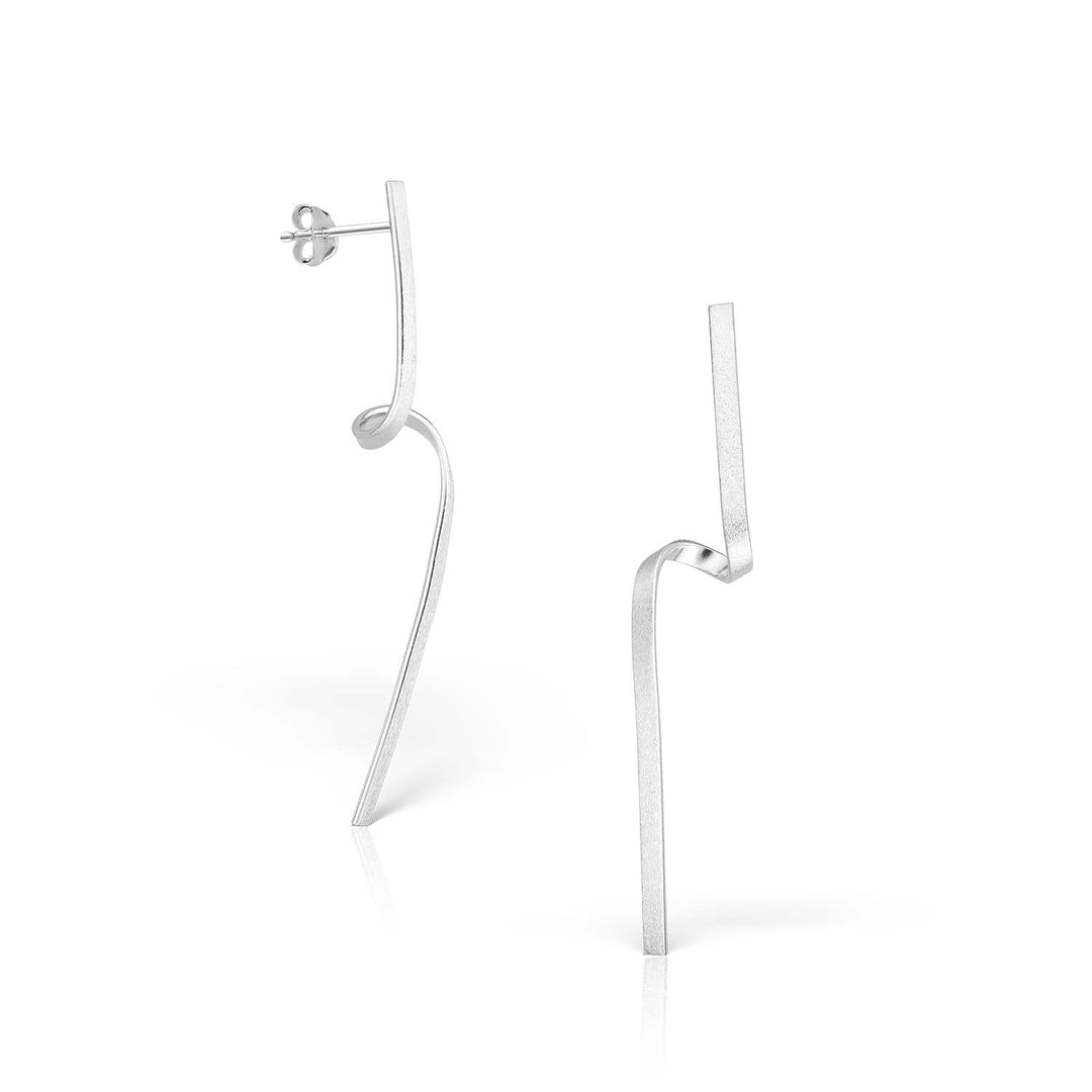 Roulette earrings, Silver