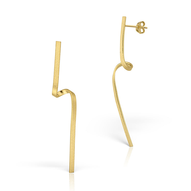 Roulette Earrings, Silver Gilt