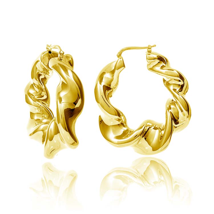 Siciliano Hoops Earrings in Gilded Silver