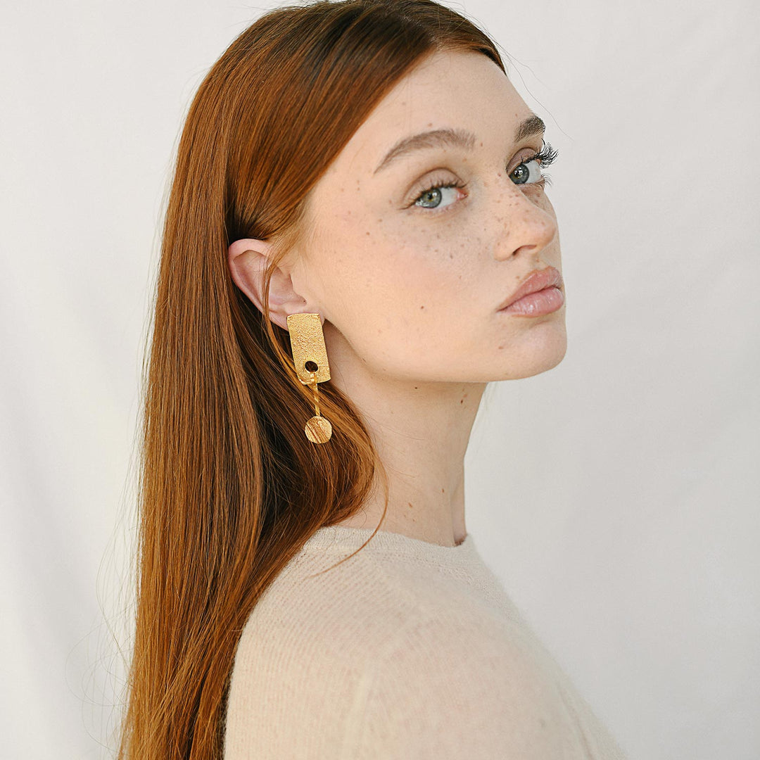 Sirius Earrings, Gold Plated Silver