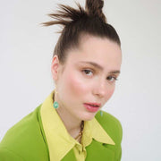 Amazonite Unary Earrings, Gold Plated Silver