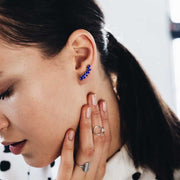 Cercei Xanadu Blu Earcuff din Argint