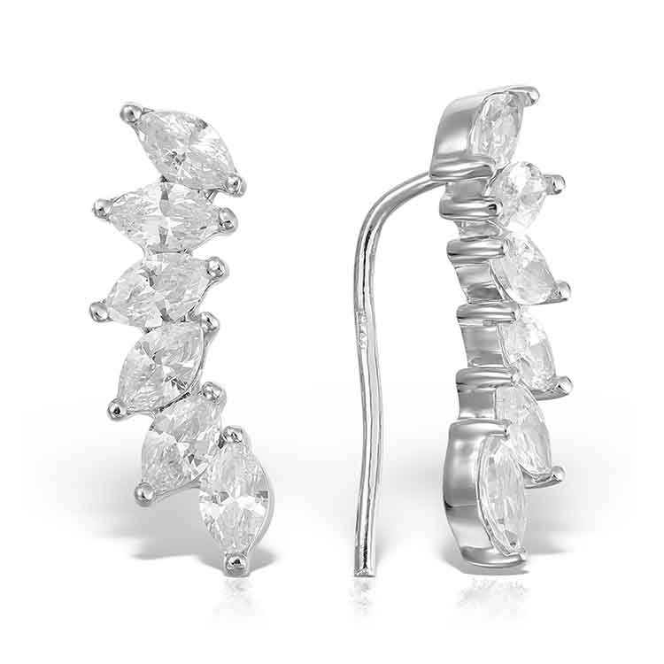 Cercei Xanadu Clear Earcuff, Argint