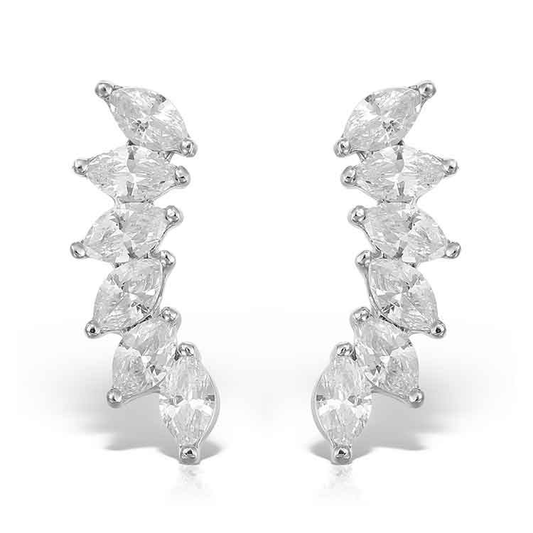 Cercei Xanadu Clear Earcuff, Argint