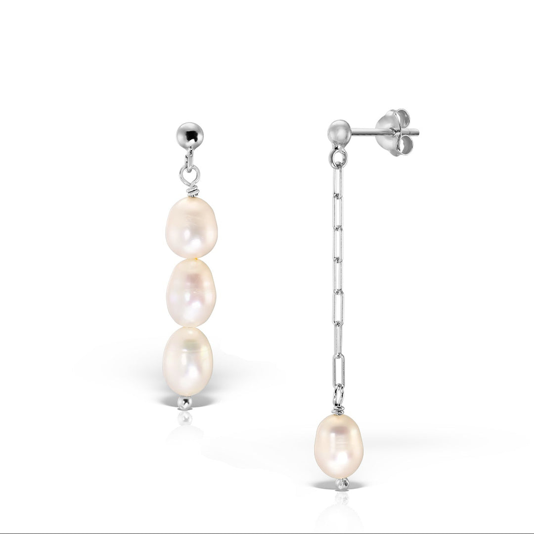 Cercei Alcove Pearls, Argint