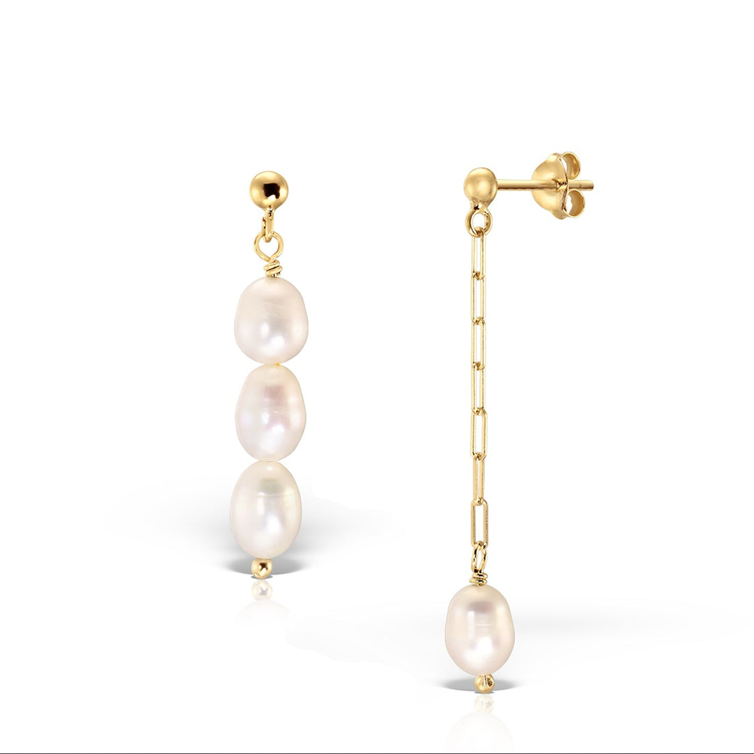 Cercei Alcove Pearls, Argint Aurit