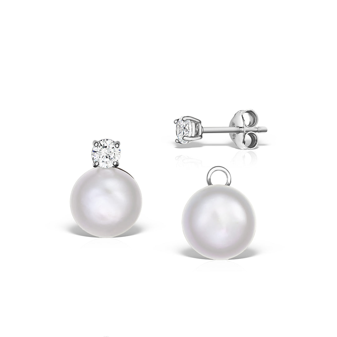 Cercei Bernadette Pearl Light, Argint