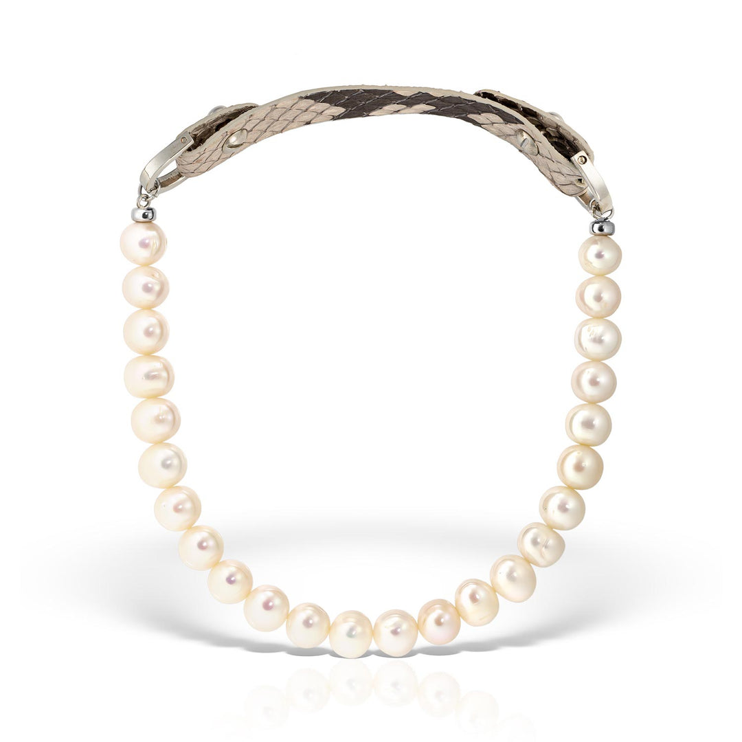 Arden S Necklace, Pearls and Leather