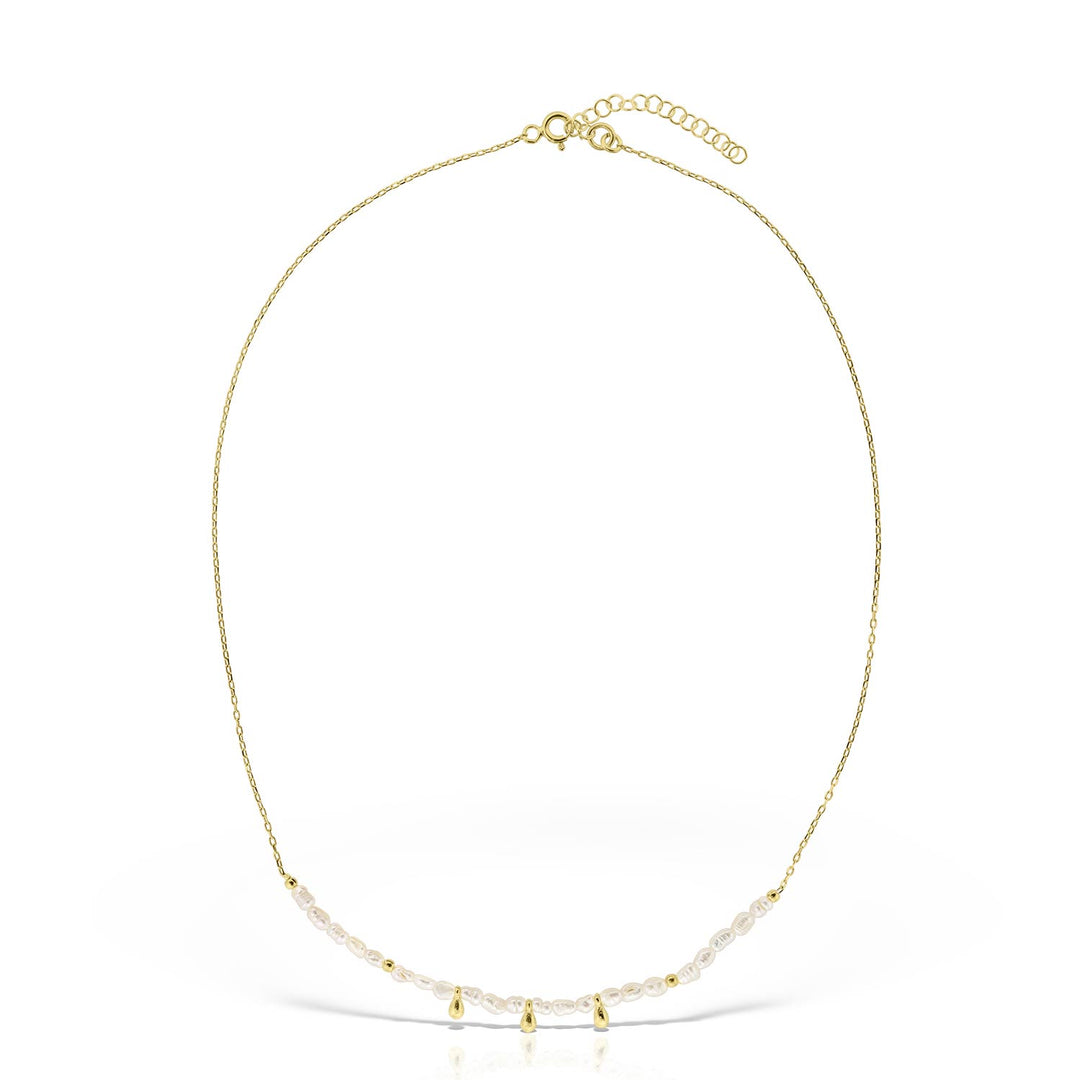 Lola Pearl Necklace, Silver Gilt