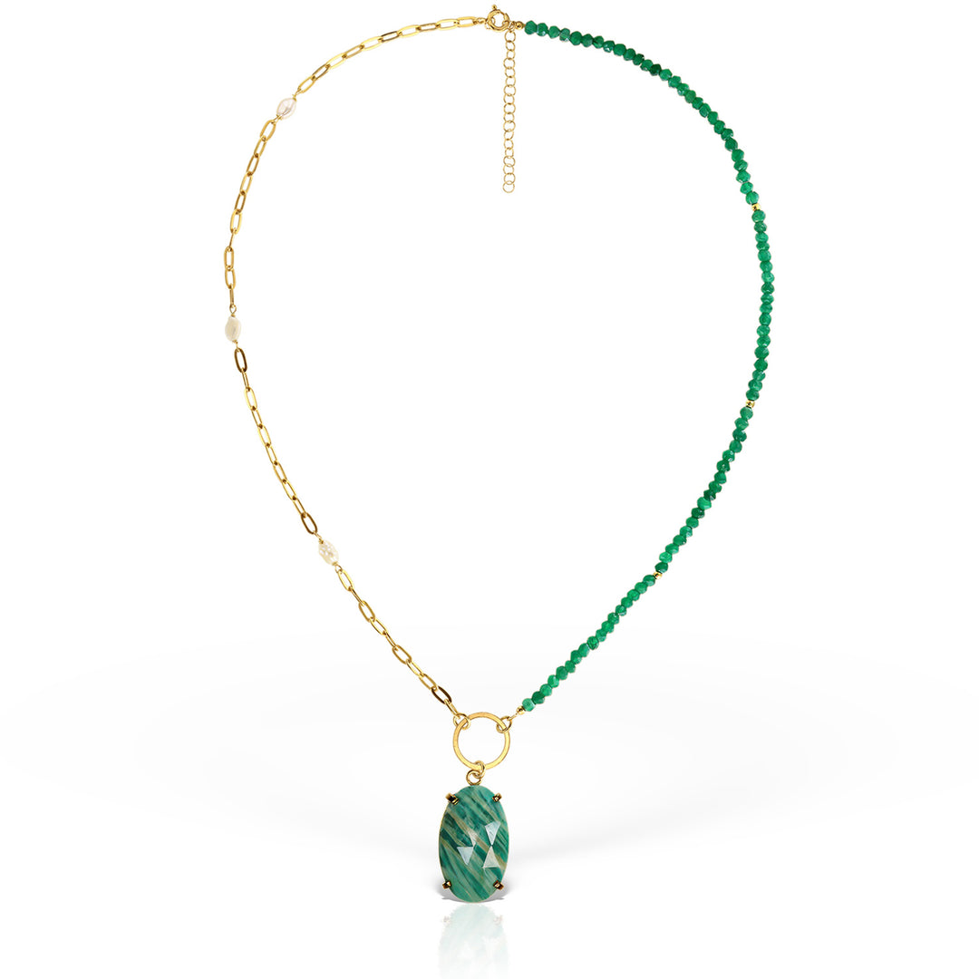 Colier Edon Amazonite, Argint Aurit
