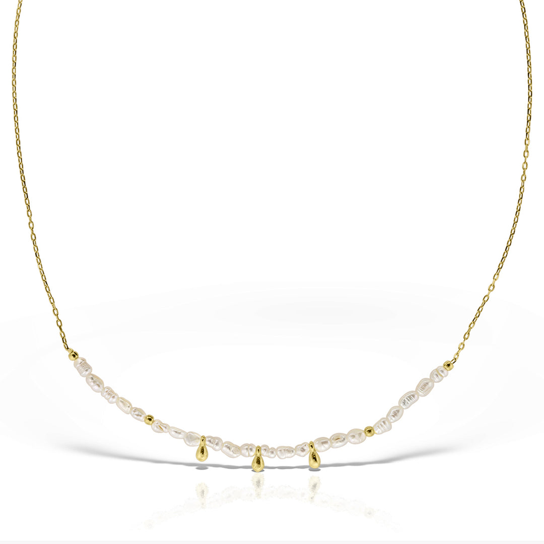 Lola Pearl Necklace, Silver Gilt