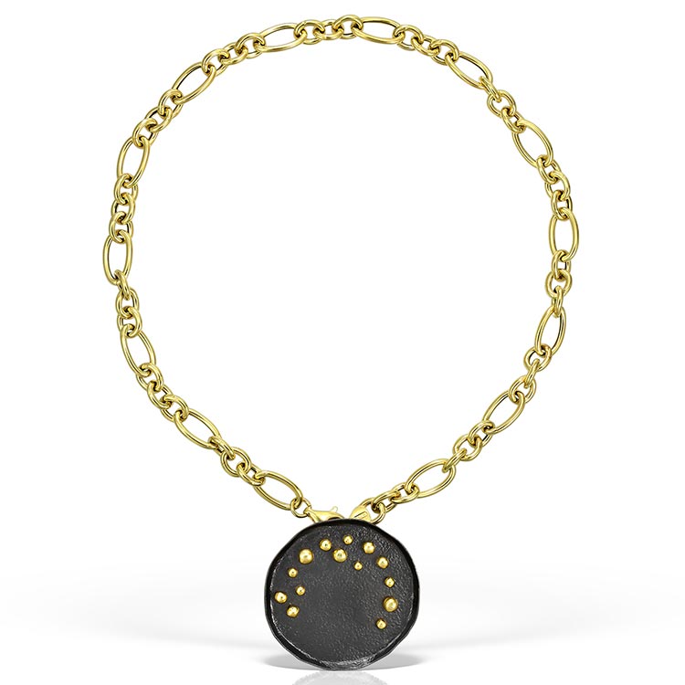 Millene Dark Necklace in Gold-plated Silver