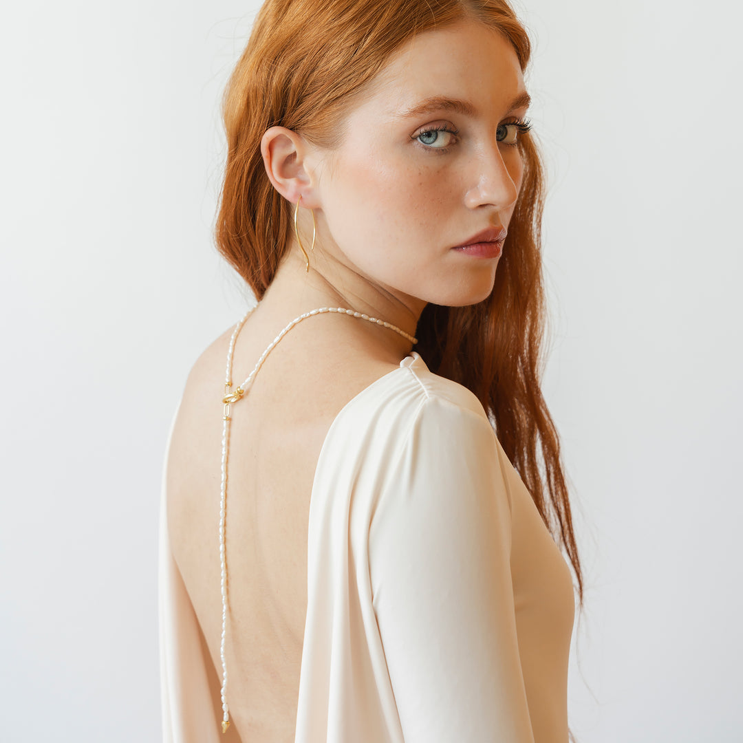 Colier Namida Pearls, Argint Aurit