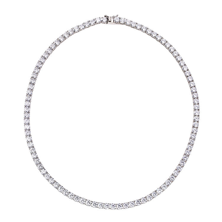 Outrageous Tennis 35 Silver Necklace