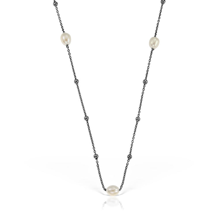 The Pearl Connection Necklace, Black Rhodium Plated Silver