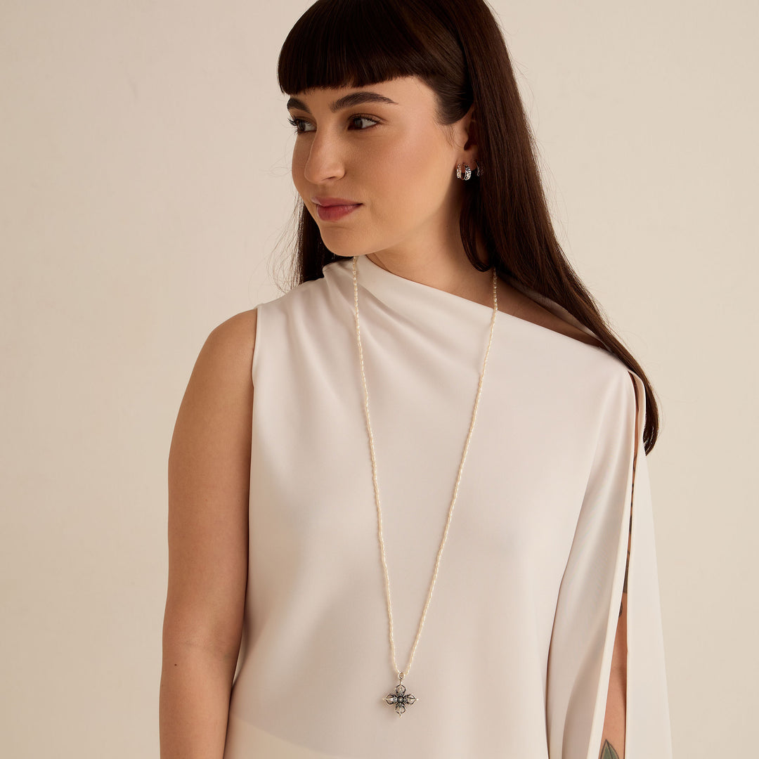 Colier Queens on Pearls, Argint