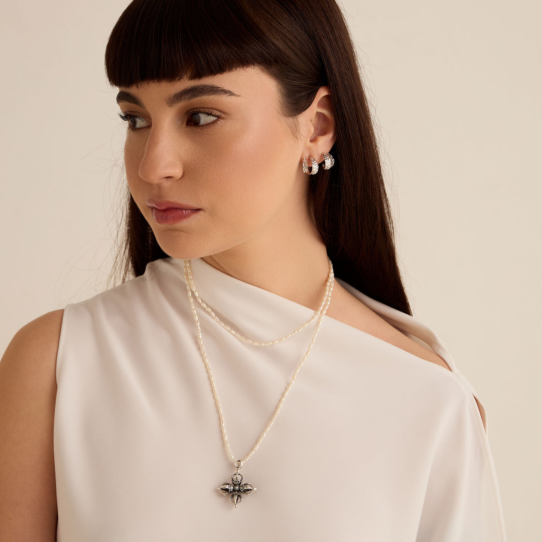 Colier Queens on Pearls, Argint