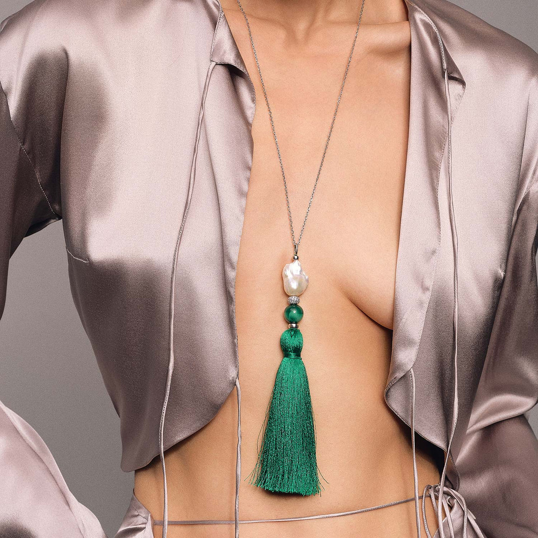 Colier Reverie Malachite, Argint