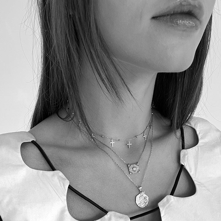 Silver Solar Drama Necklace