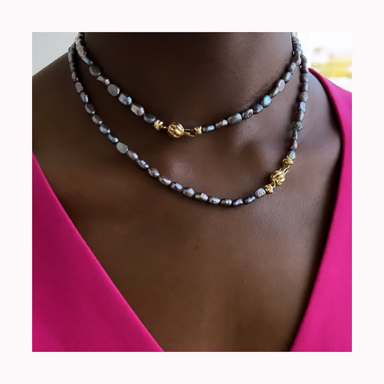 Tamarii Pearl Necklace in Gilded Silver