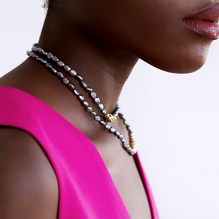 Tamarii Pearl Necklace in Gilded Silver