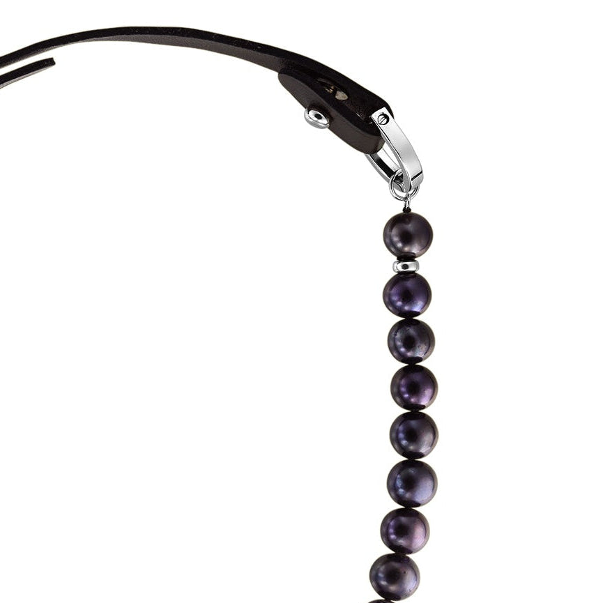 Colier Aerin M Aubergine, Perle si Piele