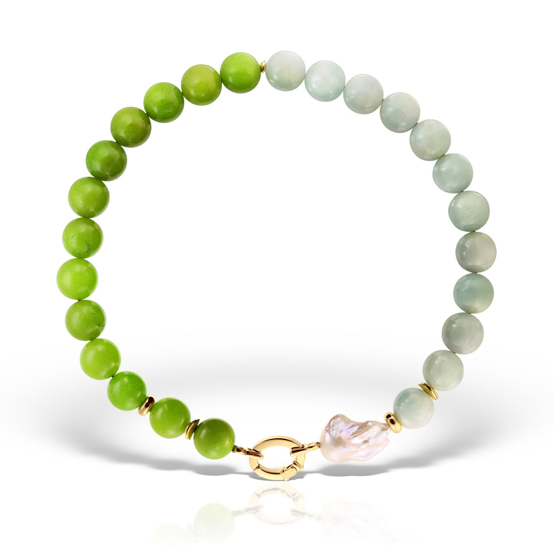 Colier La Vendome, Jadeite si Larimar, Argint Aurit