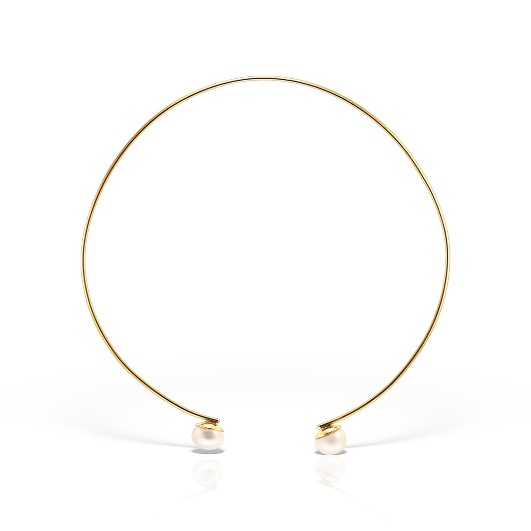 Choker Pearl Torque, Argint Aurit