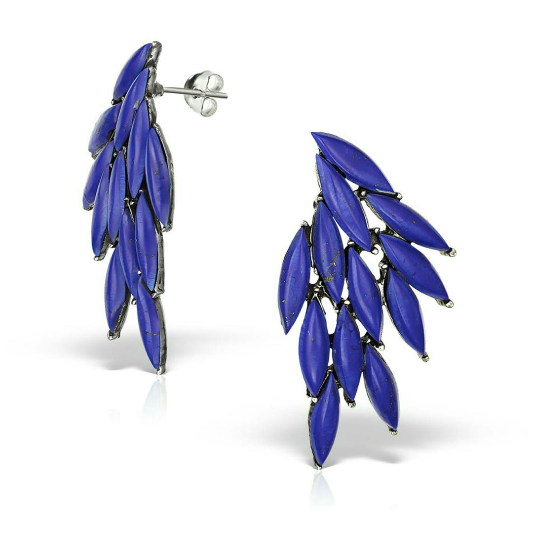 Cercei Azael Isset Mini, Argint si Lapis Lazuli