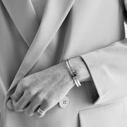 Bratara Mankind Striped Torque, Argint