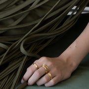 Inel Rough Band, Argint Aurit