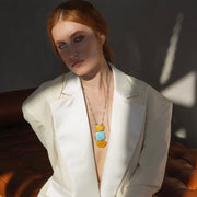 Colier XL Amber Celeste, Larimar si Argint