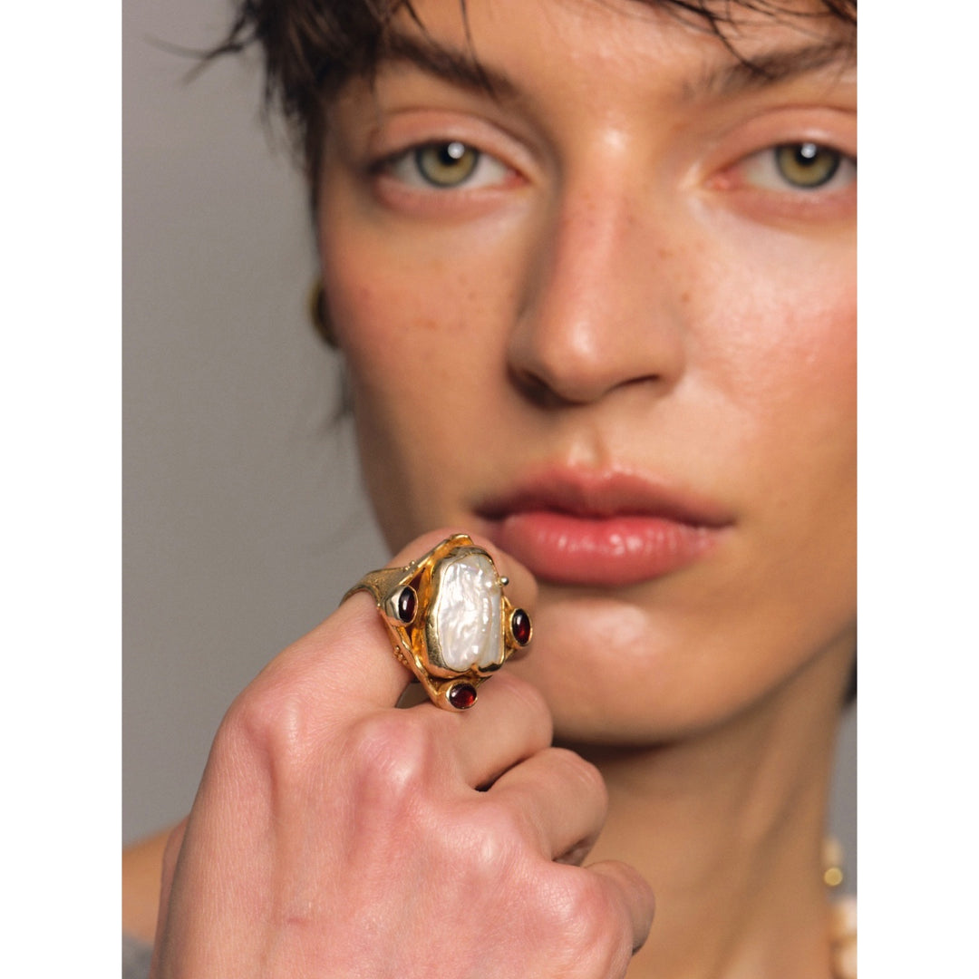 Inel Artemisia Pearl, Argint Aurit