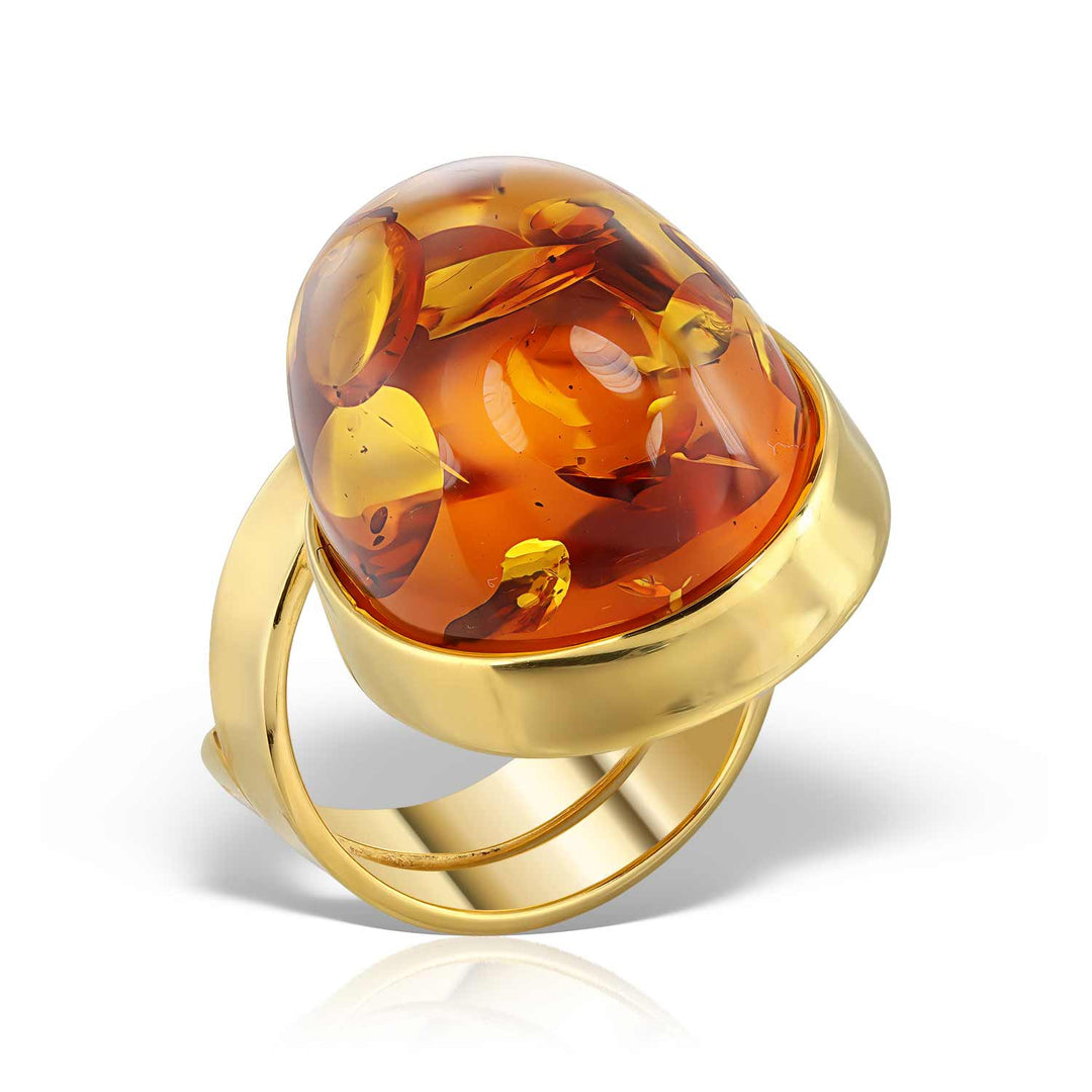 Amber Amnesia #16 Silver Gilt Ring