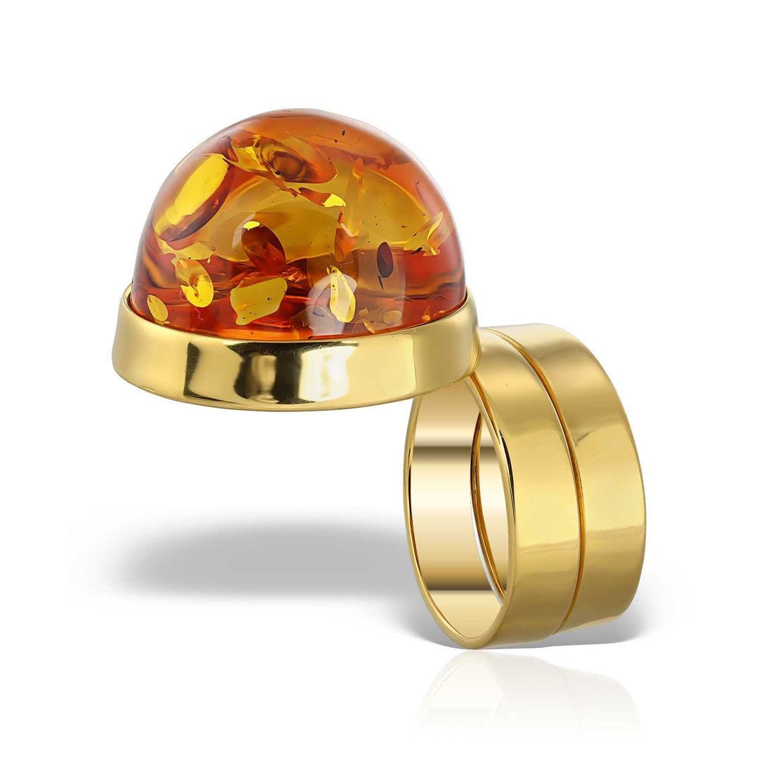 Amber Amnesia #16 Silver Gilt Ring