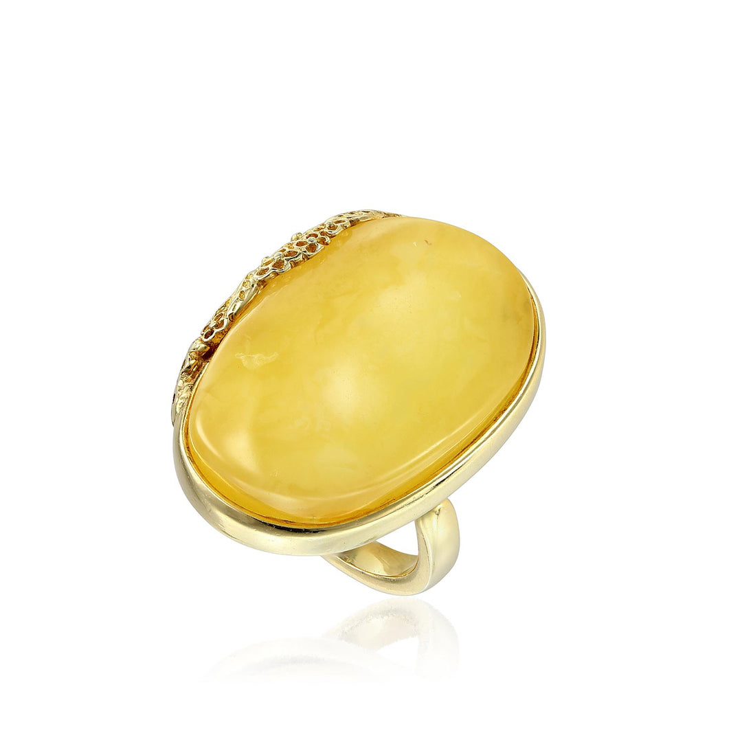 Amber Amnesia #18 Silver Gilt Ring