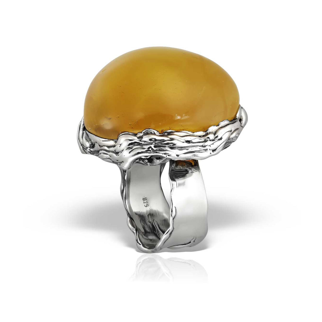 Inel XL Amber Atlas, Argint