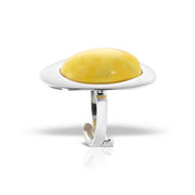 Inel Amber On a Plate, Argint