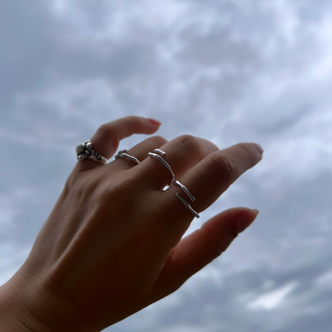 Bamboo Tension Ring, Silver