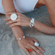 Pearl Torque Silver Bracelet